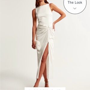 Abercrombie & Fitch White Midi Dress